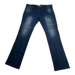 Genuine Authentic Garments Men's Dark Wash Moto Jeans Size 42W x 32L